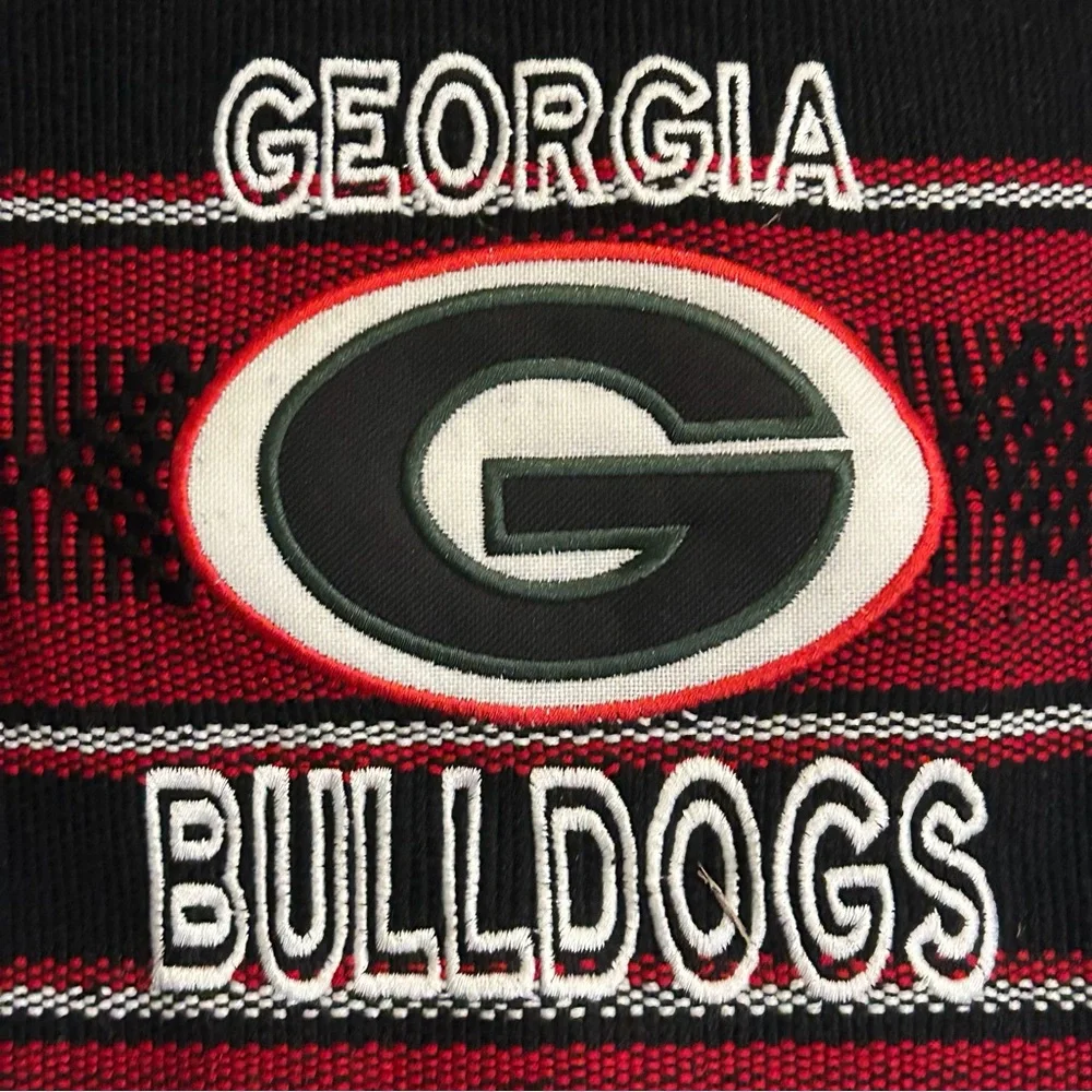University of Georgia fabric backpack rucksack red black cinch sack‎ hippie